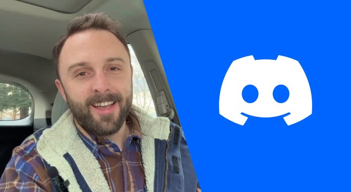 A photo of teacher Brad Schiff and the Discord logo